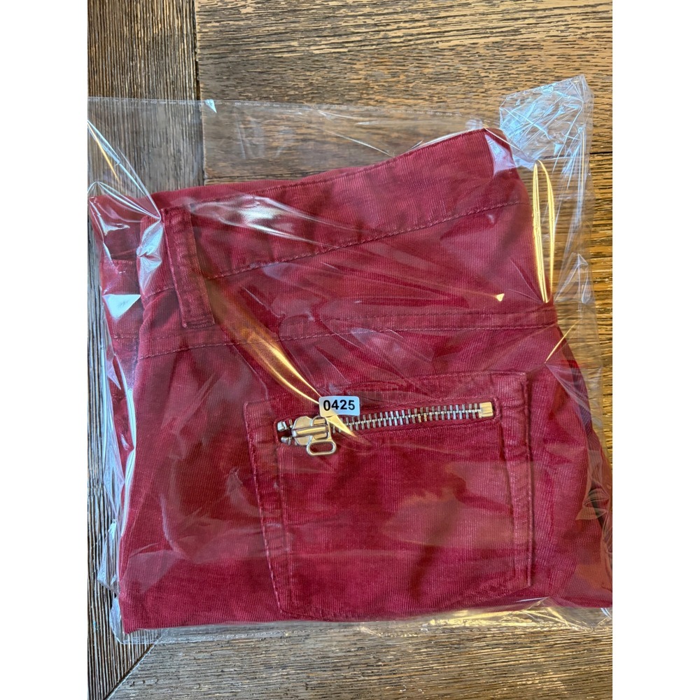 Isabel Marant Etoile Red Corduroy Moto Pants Zipper Detail Size 42 FR - Picture 6 of 6